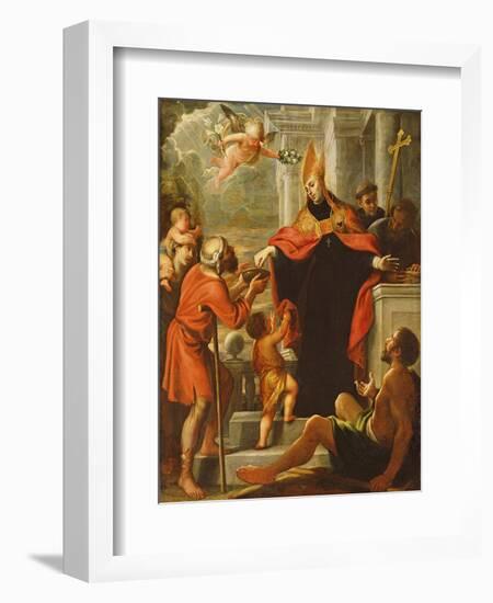 Saint Thomas of Villanova Distributing Alms (Oil on Canvas)-Mateo Cerezo-Framed Giclee Print