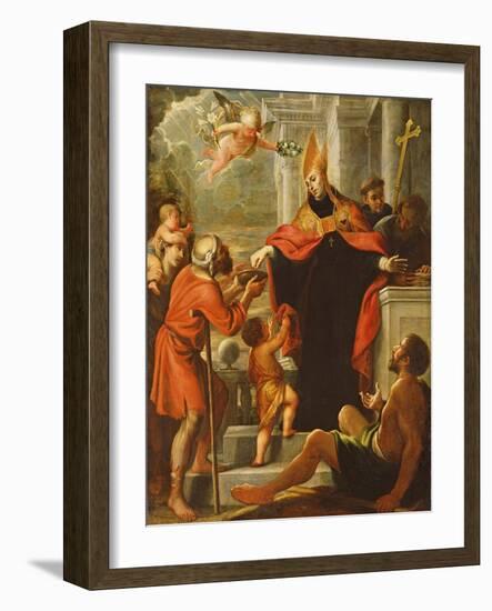 Saint Thomas of Villanova Distributing Alms (Oil on Canvas)-Mateo Cerezo-Framed Giclee Print