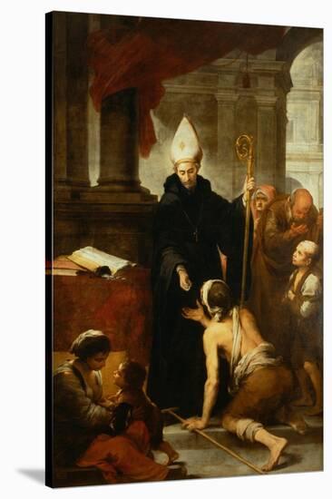 Saint Thomas of Villanueva Distributing Alms-Bartolome Esteban Murillo-Stretched Canvas