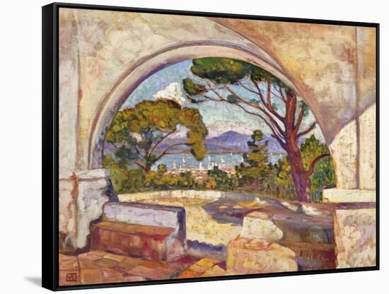 Saint Tropez, Vue de la Chapelle St. Anne-Theo Rysselberghe-Framed Stretched Canvas