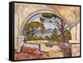 Saint Tropez, Vue de la Chapelle St. Anne-Theo Rysselberghe-Framed Stretched Canvas