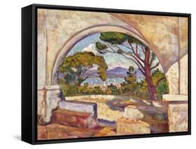 Saint Tropez, Vue de la Chapelle St. Anne-Theo Rysselberghe-Framed Stretched Canvas