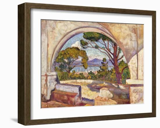 Saint Tropez, Vue de La Chapelle St, c.1920-Théo van Rysselberghe-Framed Giclee Print