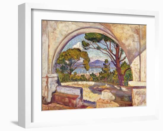 Saint Tropez, Vue de La Chapelle St, c.1920-Théo van Rysselberghe-Framed Giclee Print