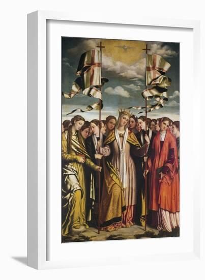 Saint Ursula and Her Martyred Companions, 1530-Alessandro Bonvicino-Framed Giclee Print