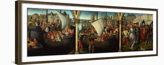 Saint Ursula Shrine, Upon Her Return from a Pilgrimage to Rome, Accompanied by Her 11,000 Virgins-Hans Memling-Framed Giclee Print