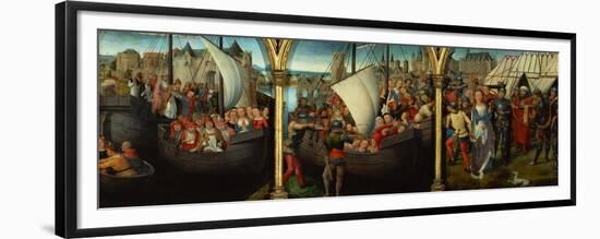 Saint Ursula Shrine, Upon Her Return from a Pilgrimage to Rome, Accompanied by Her 11,000 Virgins-Hans Memling-Framed Giclee Print