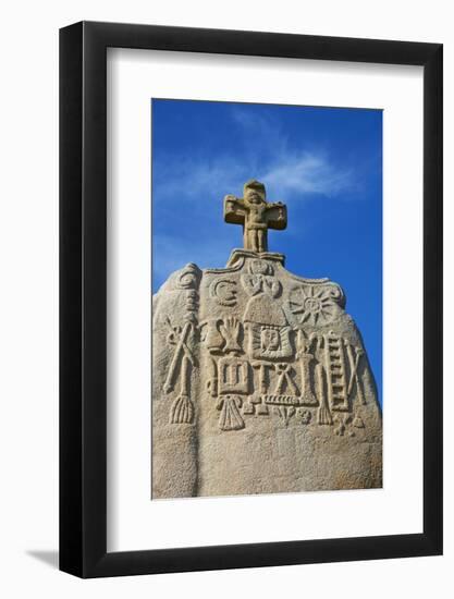 Saint Uzec Standing Stone, Menhir, Pleumeur Bodou, Cotes D'Armor, Brittany, France, Europe-Tuul-Framed Photographic Print