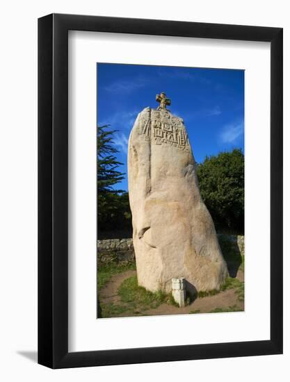Saint Uzec Standing Stone, Menhir, Pleumeur Bodou, Cotes D'Armor, Brittany, France, Europe-Tuul-Framed Photographic Print