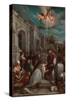Saint Valentine Baptizing Saint Lucilla, 1575-Jacopo Bassano-Stretched Canvas