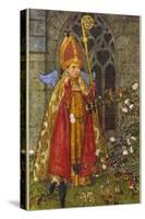 Saint Valentine Depicted Here as Boy Bishop-Eleanor Fortescue Brickdale-Stretched Canvas