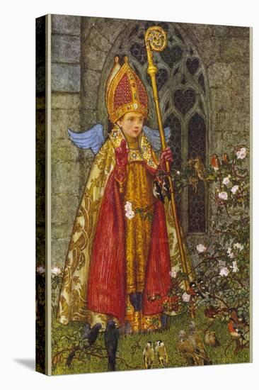 Saint Valentine Depicted Here as Boy Bishop-Eleanor Fortescue Brickdale-Stretched Canvas