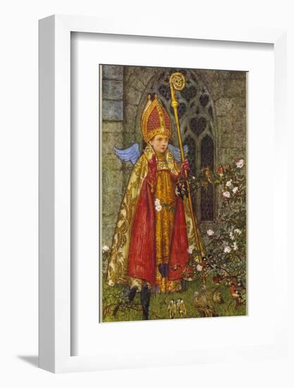 Saint Valentine Depicted Here as Boy Bishop-Eleanor Fortescue Brickdale-Framed Photographic Print