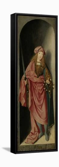 Saint Valerian, Left Wing of a Triptych Attributed to Master of the Brunswick Diptych, c.1490-1500-Saint Valerian-Framed Stretched Canvas