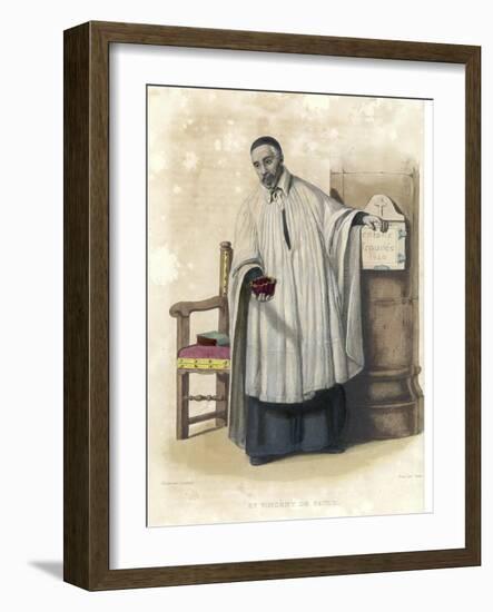 Saint Vincent de Paul French Priest-Geille-Framed Art Print