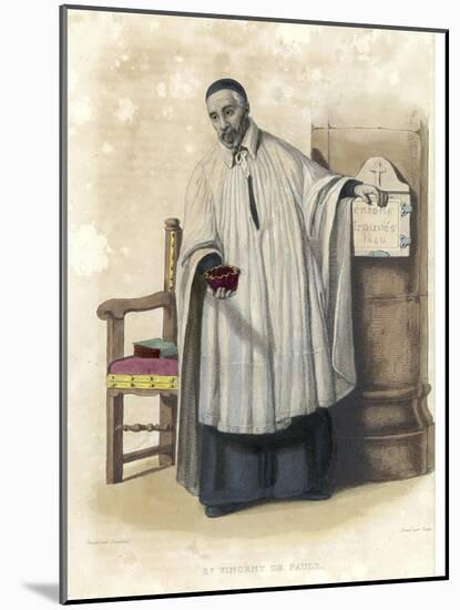 Saint Vincent de Paul French Priest-Geille-Mounted Art Print