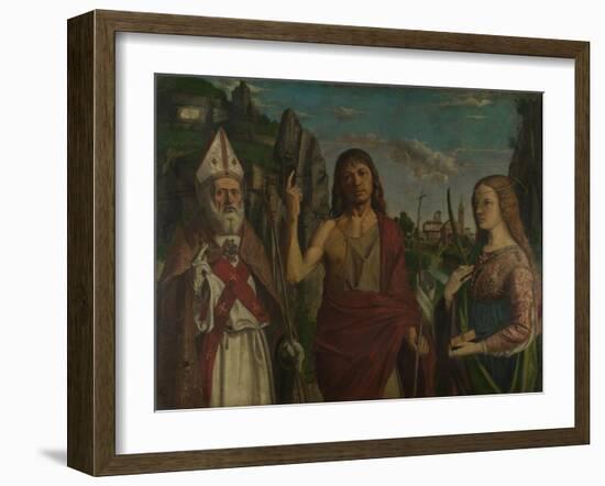 Saint Zeno, Saint John the Baptist and a Female Martyr, C. 1495-Bartolomeo Montagna-Framed Giclee Print