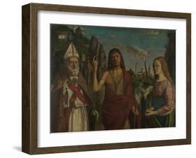 Saint Zeno, Saint John the Baptist and a Female Martyr, C. 1495-Bartolomeo Montagna-Framed Giclee Print