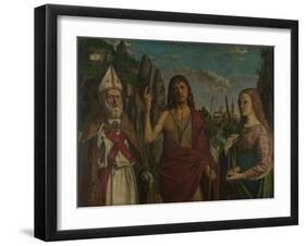 Saint Zeno, Saint John the Baptist and a Female Martyr, C. 1495-Bartolomeo Montagna-Framed Giclee Print