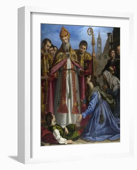 Saint Zenobius Revives a Dead Boy, C. 1615-Giovanni Bilivert-Framed Giclee Print