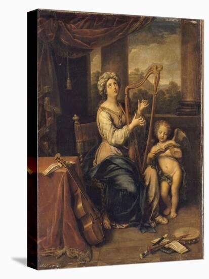 Sainte Cécile chantant les louanges du Seigneur-Pierre Mignard-Stretched Canvas