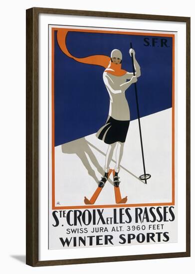 Sainte-Croix et les Rasses-The Vintage Collection-Framed Giclee Print