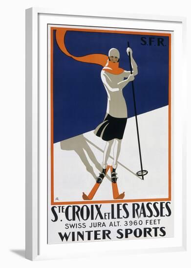 Sainte-Croix et les Rasses-The Vintage Collection-Framed Giclee Print