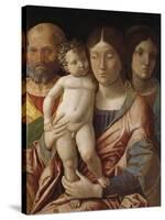 Sainte famille avec une sainte-Andrea Mantegna-Stretched Canvas