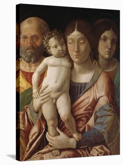 Sainte famille avec une sainte-Andrea Mantegna-Stretched Canvas