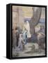 Sainte Geneviève ravitaille Paris assiégé par les Huns d'Attila-Pierre Puvis de Chavannes-Framed Stretched Canvas