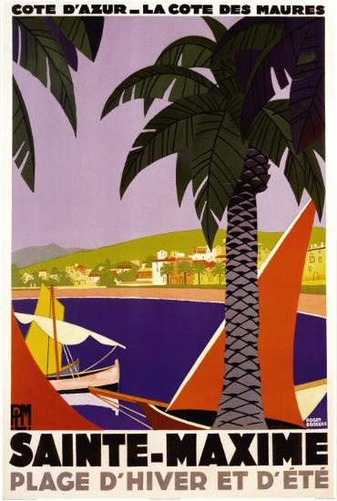 Sainte-Maxime-Roger Broders-Lamina Framed Poster