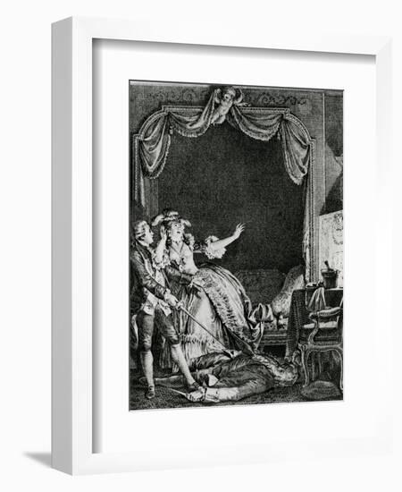 'sainte Vierge!' S'Ecria-T-Elle Qu'Allons Nous Devenir? Un Homme Tue Chez Moi!', Illustration…-Jean Michel the Younger Moreau-Framed Giclee Print