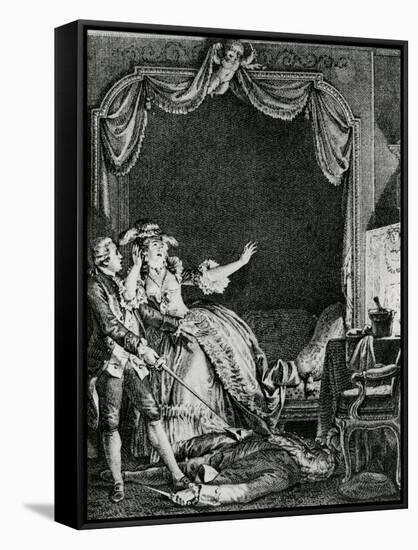 'sainte Vierge!' S'Ecria-T-Elle Qu'Allons Nous Devenir? Un Homme Tue Chez Moi!', Illustration…-Jean Michel the Younger Moreau-Framed Stretched Canvas