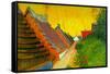 Saintes-Maries Road Through The Town-Vincent van Gogh-Framed Stretched Canvas