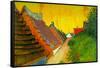 Saintes-Maries Road Through the Town-Vincent van Gogh-Framed Stretched Canvas