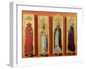 Saints Ambrose, Jerome, Augustine and Gregory-Sassetta-Framed Giclee Print