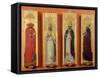 Saints Ambrose, Jerome, Augustine and Gregory-Sassetta-Framed Stretched Canvas