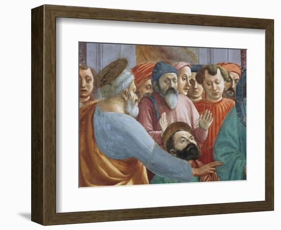 Saints and Crowd, Detail from the Raising of the Son of Theophilus-Tommaso Masaccio-Framed Giclee Print