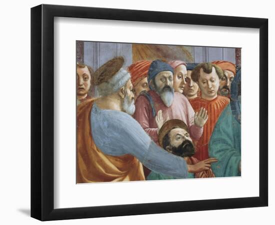 Saints and Crowd, Detail from the Raising of the Son of Theophilus-Tommaso Masaccio-Framed Giclee Print