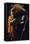 Saints Andrew and Benedict with Holy Spirit Above Them and Two Adoring Putti-Giuseppe Cesari-Framed Stretched Canvas