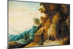 Saints Anthony and Paul in a Landscape, C.1636-38-David Teniers the Younger-Mounted Giclee Print