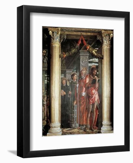 Saints John and Lorenzo and Two Saints, Detail from San Zeno Altarpiece, 1456-1460-Andrea Mantegna-Framed Giclee Print