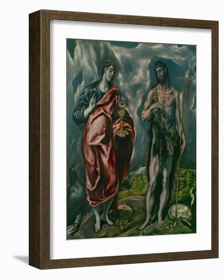 Saints John the Baptist (Left) and John the Evanglist (Right)-El Greco-Framed Giclee Print