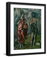 Saints John the Baptist (Left) and John the Evanglist (Right)-El Greco-Framed Giclee Print