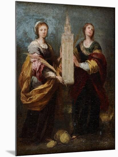 Saints Justa and Rufina, Ca 1665-Bartolomé Estebàn Murillo-Mounted Giclee Print