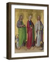 Saints Matthew, Catherine of Alexandria and John the Evangelist, C. 1450-Stephan Lochner-Framed Giclee Print