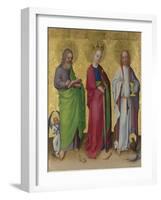 Saints Matthew, Catherine of Alexandria and John the Evangelist, C. 1450-Stephan Lochner-Framed Giclee Print