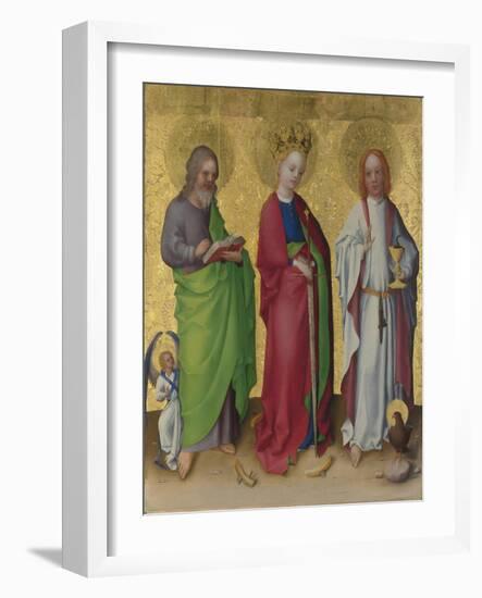 Saints Matthew, Catherine of Alexandria and John the Evangelist, C. 1450-Stephan Lochner-Framed Giclee Print