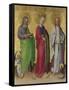 Saints Matthew, Catherine of Alexandria and John the Evangelist, C. 1450-Stephan Lochner-Framed Stretched Canvas