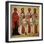 Saints Paraskeve, Gregory the Theologian, John Chrysostom and Basil the Great, Early 15th Century-null-Framed Giclee Print